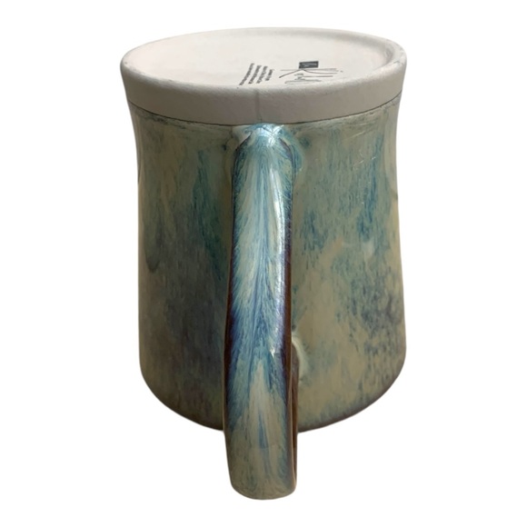 La Rochelle Iridescent Sky Blue Fire Glazed Stoneware Large Coffee Cup Tea Mug - Picture 4 of 12